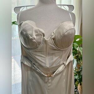 Sexy strapless champagne jumpsuit‎